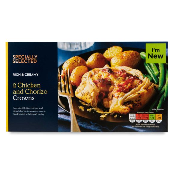 Specially Selected Chicken & Chorizo Pastry Crowns 2x180g